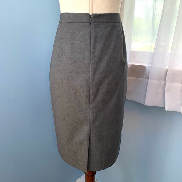 J. Crew Grey Super 120s No. 2 Pencil Skirt Size 6 - Picture 4 of 8